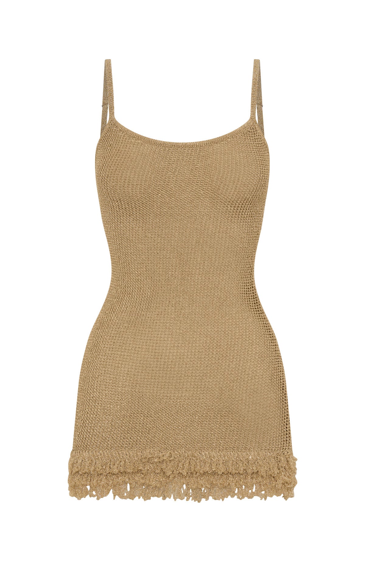 Keeping Me Awake Knit Mini Dress Gold