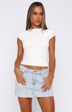Love To Dream Distressed Denim Mini Skirt Light Blue