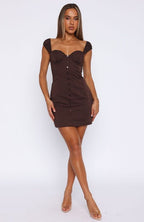 Oh, Honey Mini Dress Chocolate