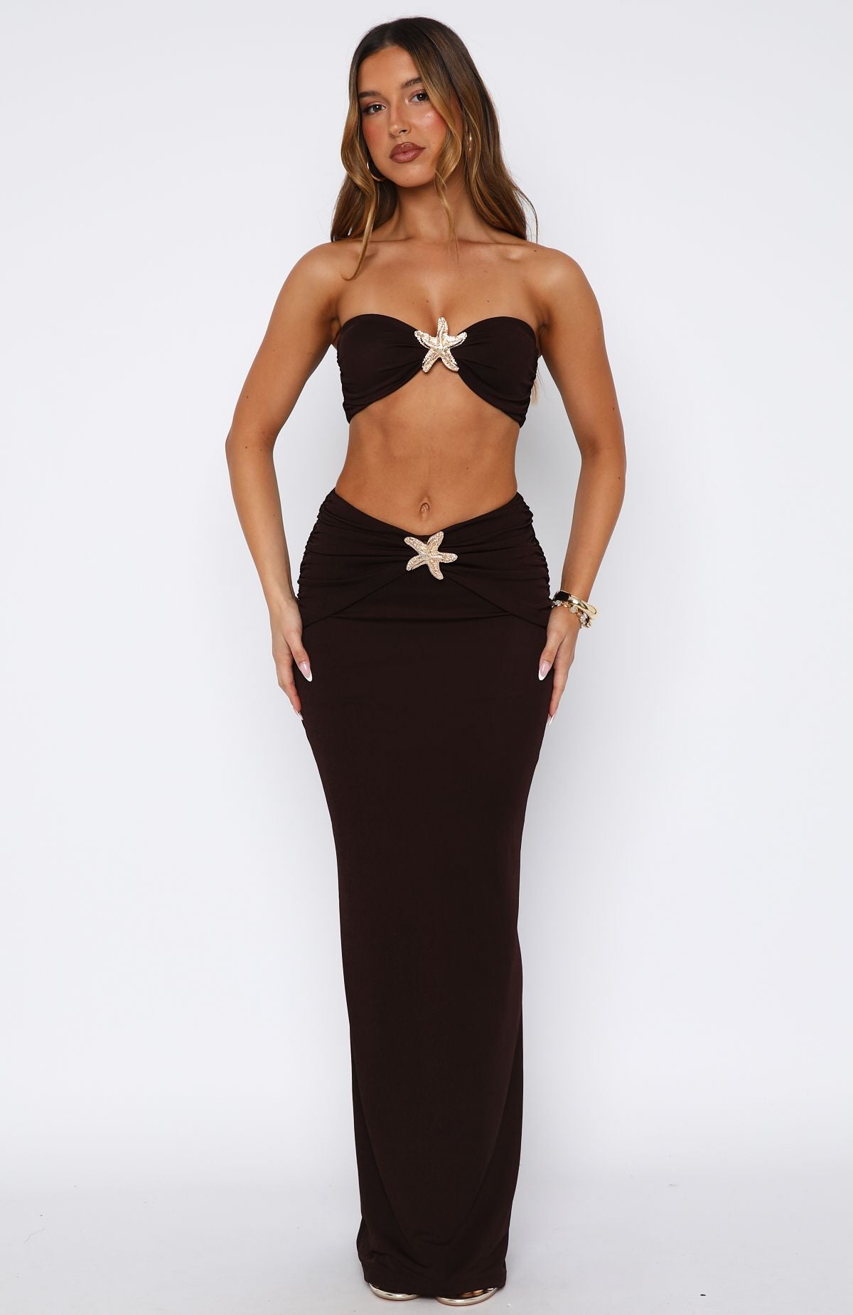 Lil Mermaid Maxi Skirt Chocolate