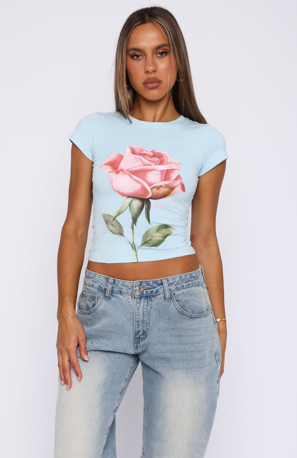 Ride It Out Baby Tee Baby Blue