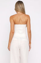 Downtown Pulse Strapless Bustier White