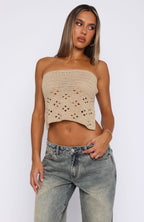 Taking My Time Crochet Top Oat