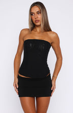 Tell Me A Secret Strapless Bustier Black