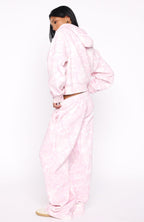 Hiding Away Wide Leg Sweatpants Pink Camo