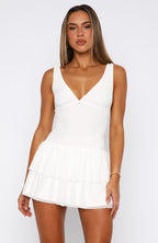 Guessing Games Mesh Mini Dress White