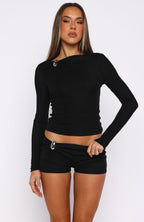 Hung Up On Me Top Black