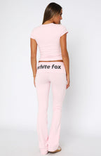 From The Archives Gigi Fold Over Flare Pants Pink