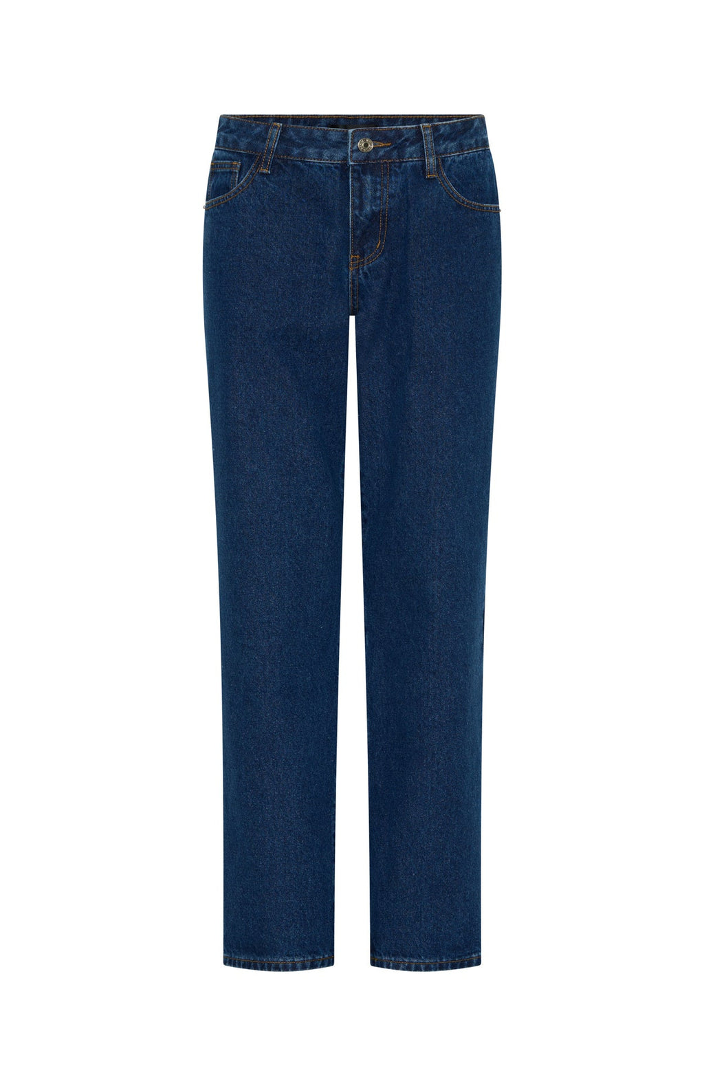 Zara Mid Rise Straight Leg Jeans Dark Blue