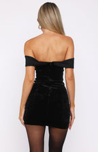 Let's Get Loud Off Shoulder Mini Dress Black