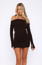 Parental Guidance Knit Mini Dress Chocolate