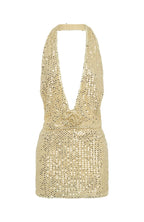 Hidden Flame Beaded Mini Dress Cream