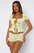 Cool It Crochet Short Sleeve Top Lime