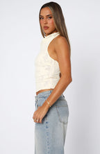 Are You Coming Back Halter Top Cream