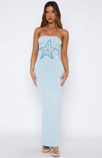 Chasing Wild Dreams Knit Maxi Dress Azure