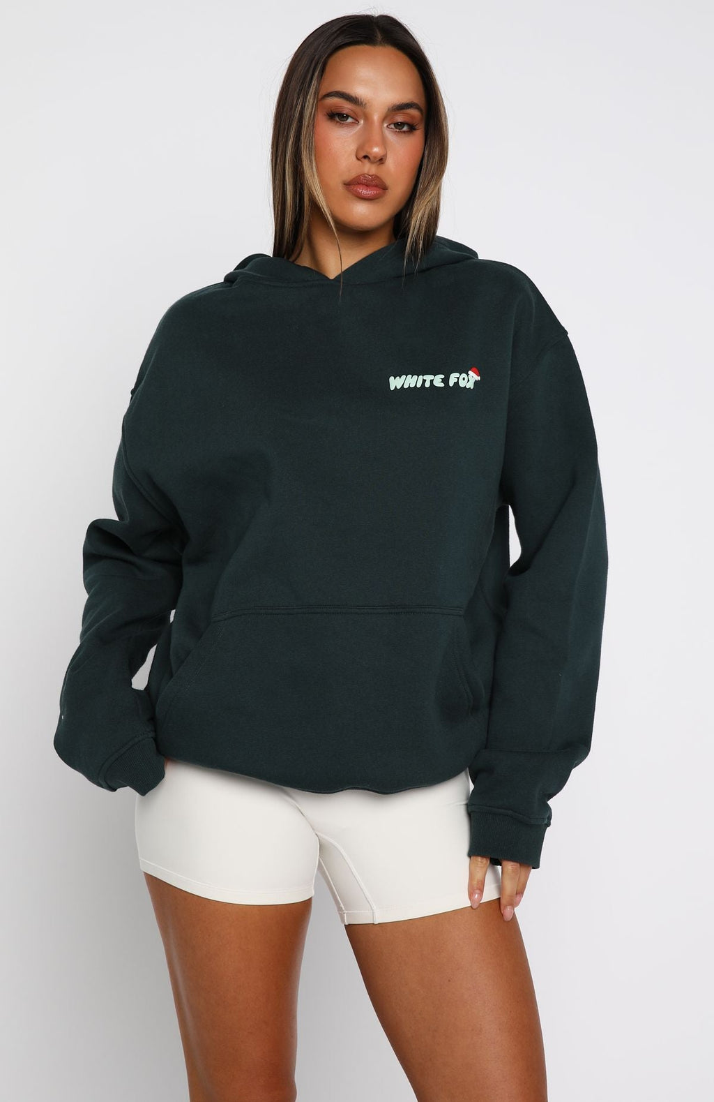 Holly Jolly Christmas Oversized Hoodie Pine
