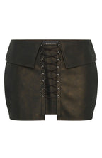 Falling Star PU Mini Skirt Chocolate