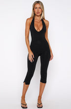 Retrograde Romance Embellished Jumpsuit Black