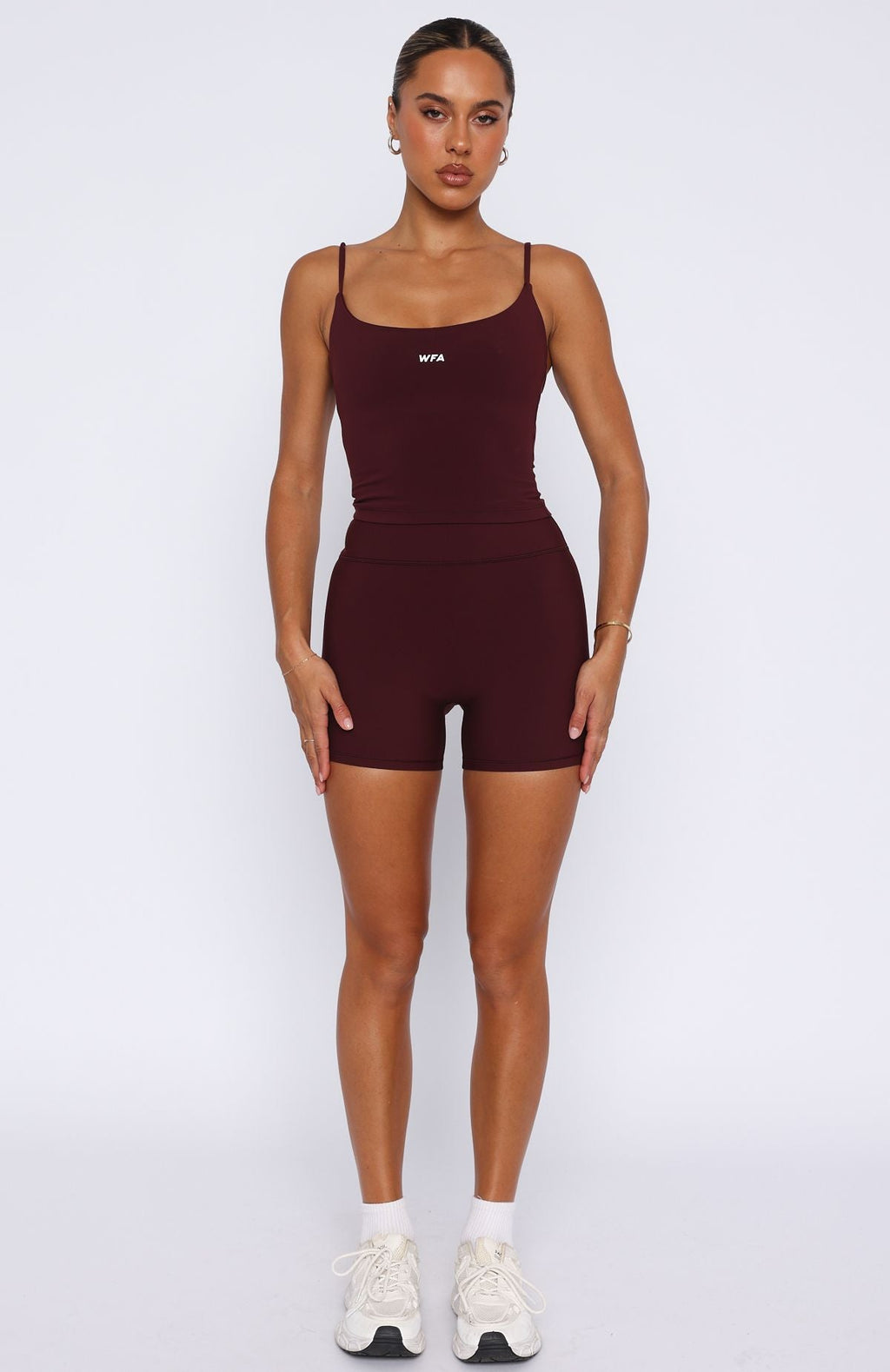 Keep Up High Waisted Shorts 4 Merlot