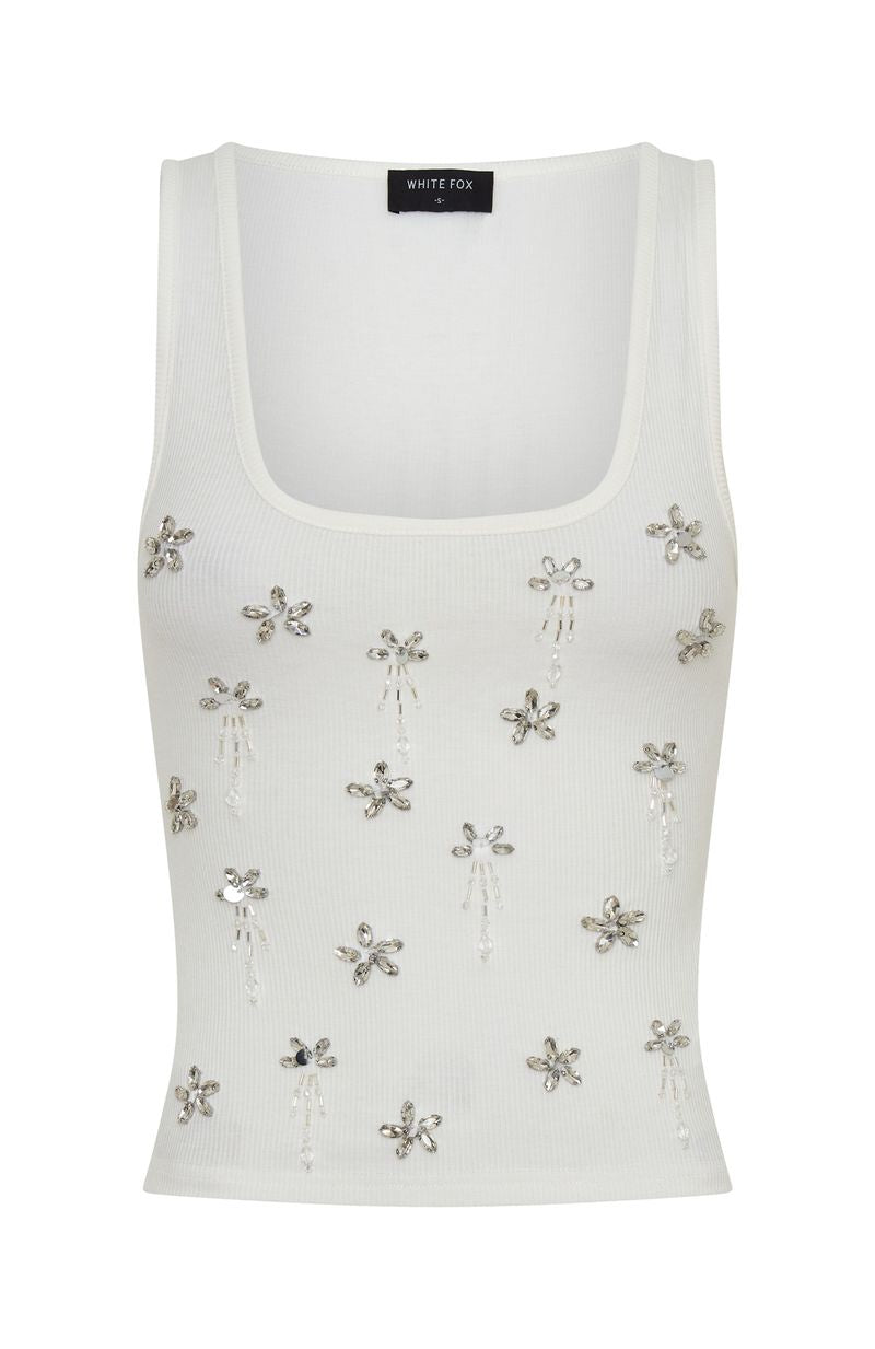 Sinful Embrace Rib Tank White