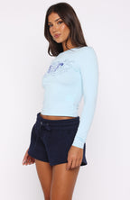 Chasing Butterflies Long Sleeve Baby Tee Baby Blue