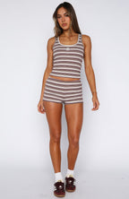 Escape Mode Booty Shorts Maple Bloom Stripe