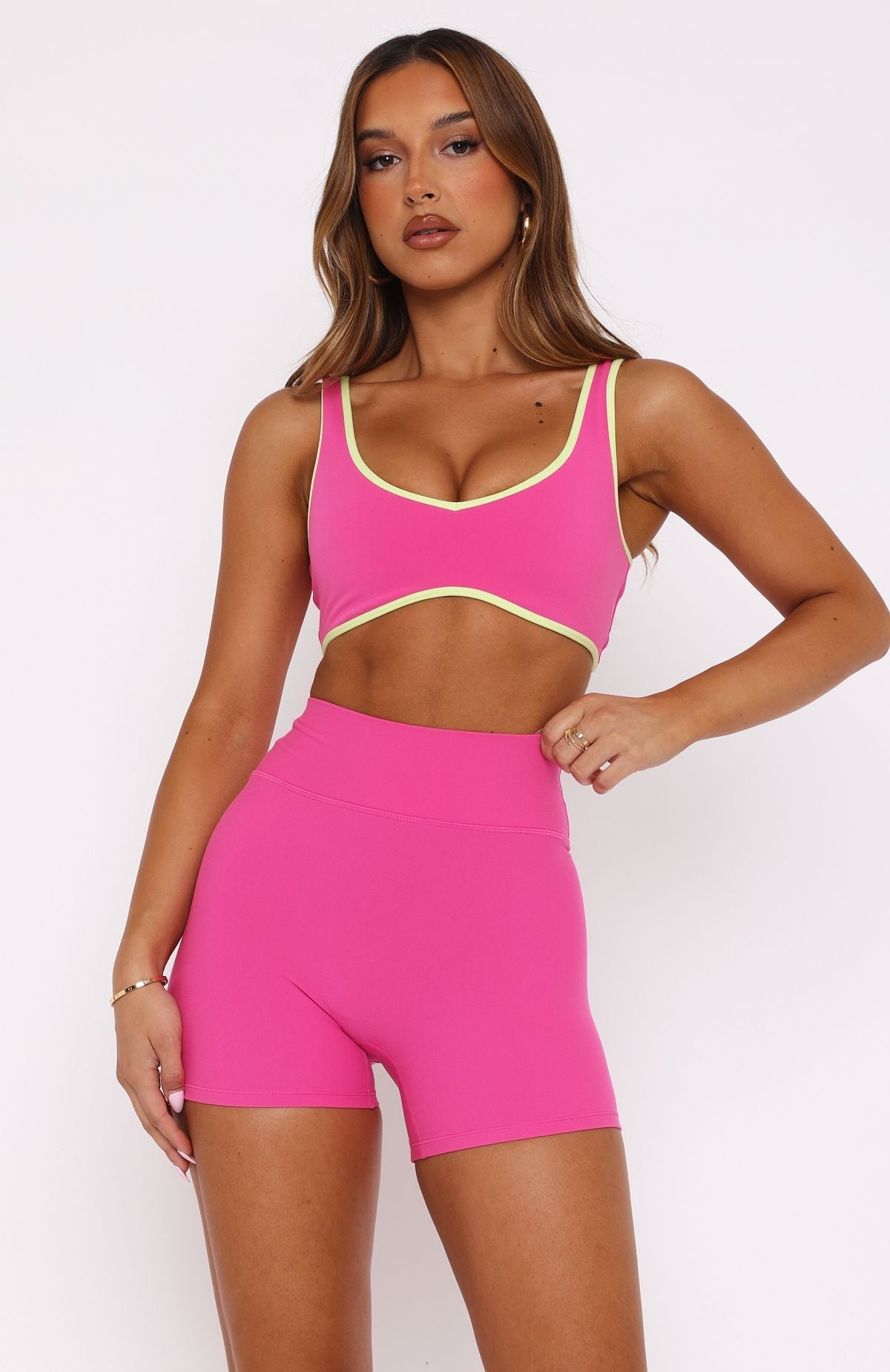 Keep Up High Waisted Shorts 4 Bubblegum