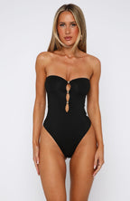 Top Of The Game Strapless Bodysuit Black