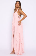 Coral Sands Mesh Maxi Dress Pink