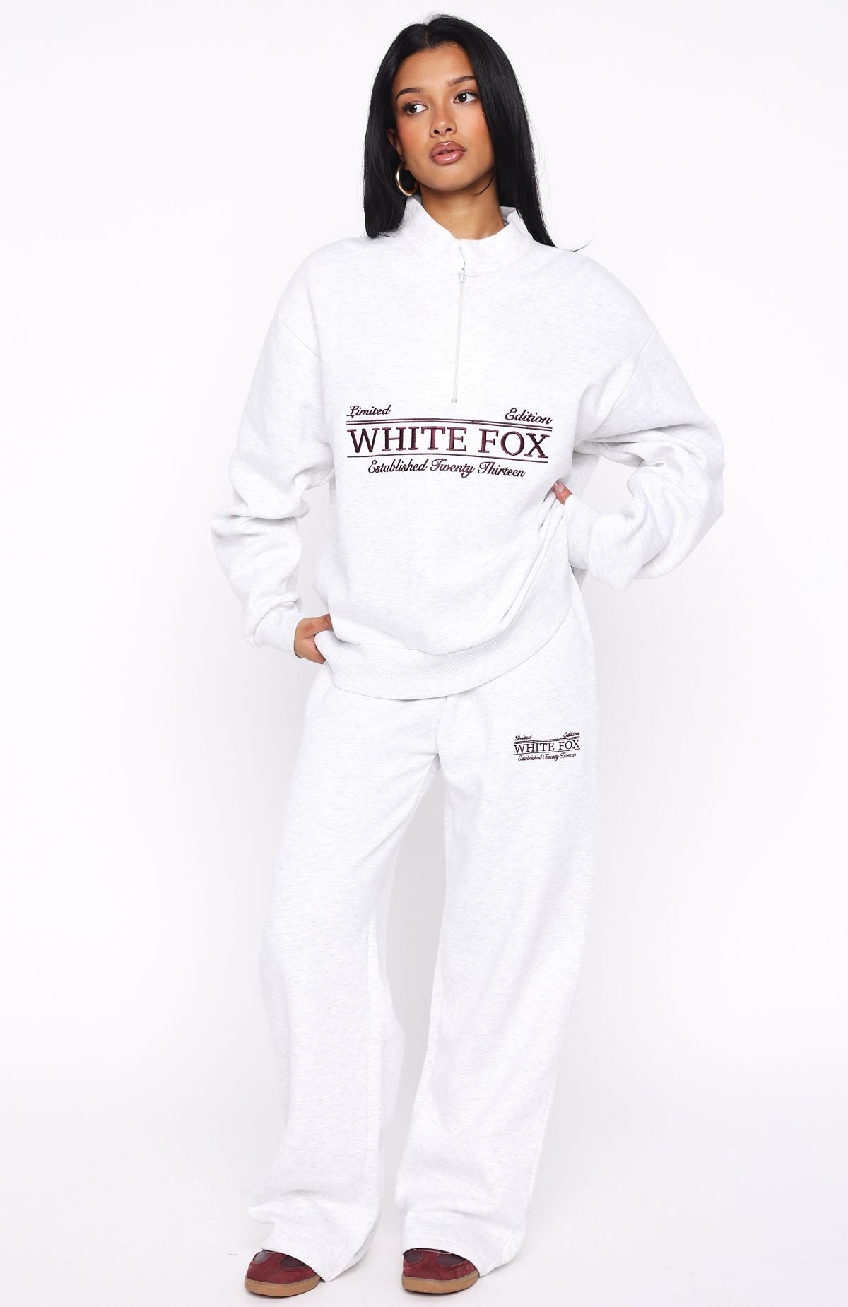 Standing My Ground Zip Front Sweater Grey Marle