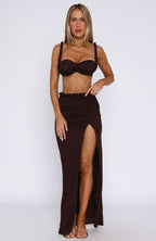 Serenade Me Maxi Skirt Chocolate