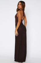 Prism Embellished Maxi Skirt Chocolate