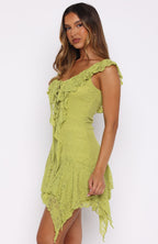 Always Us Lace Mini Dress Chartreuse