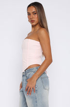 Always Wondering Strapless Bustier Baby Pink