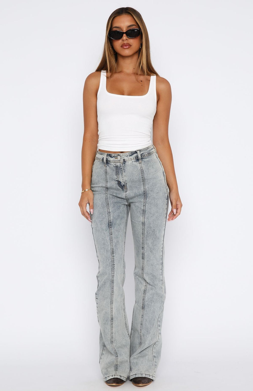 Zoe High Rise Bootleg Jeans Light Blue Acid