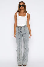 Zoe High Rise Bootleg Jeans Light Blue Acid
