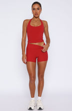 Shift Mid Rise Shorts 3.5 Cherry Red