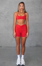 Radiate High Waisted Shorts Cherry Red
