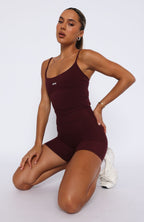 Keep Up High Waisted Shorts 4 Merlot