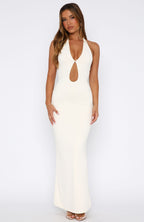 Set It Straight Halter Maxi Dress Cream