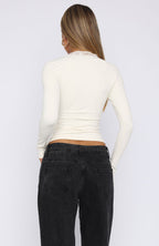 Knew That All Along Long Sleeve Top Cream