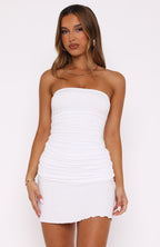 Tell Me Yes Strapless Mini Dress White