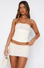 Leave An Impression Strapless Bustier Cream