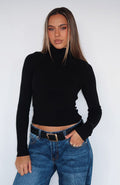 Can't Top This Long Sleeve Top Black