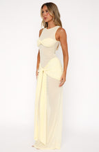 Honeymoon Heart Maxi Dress Lemon