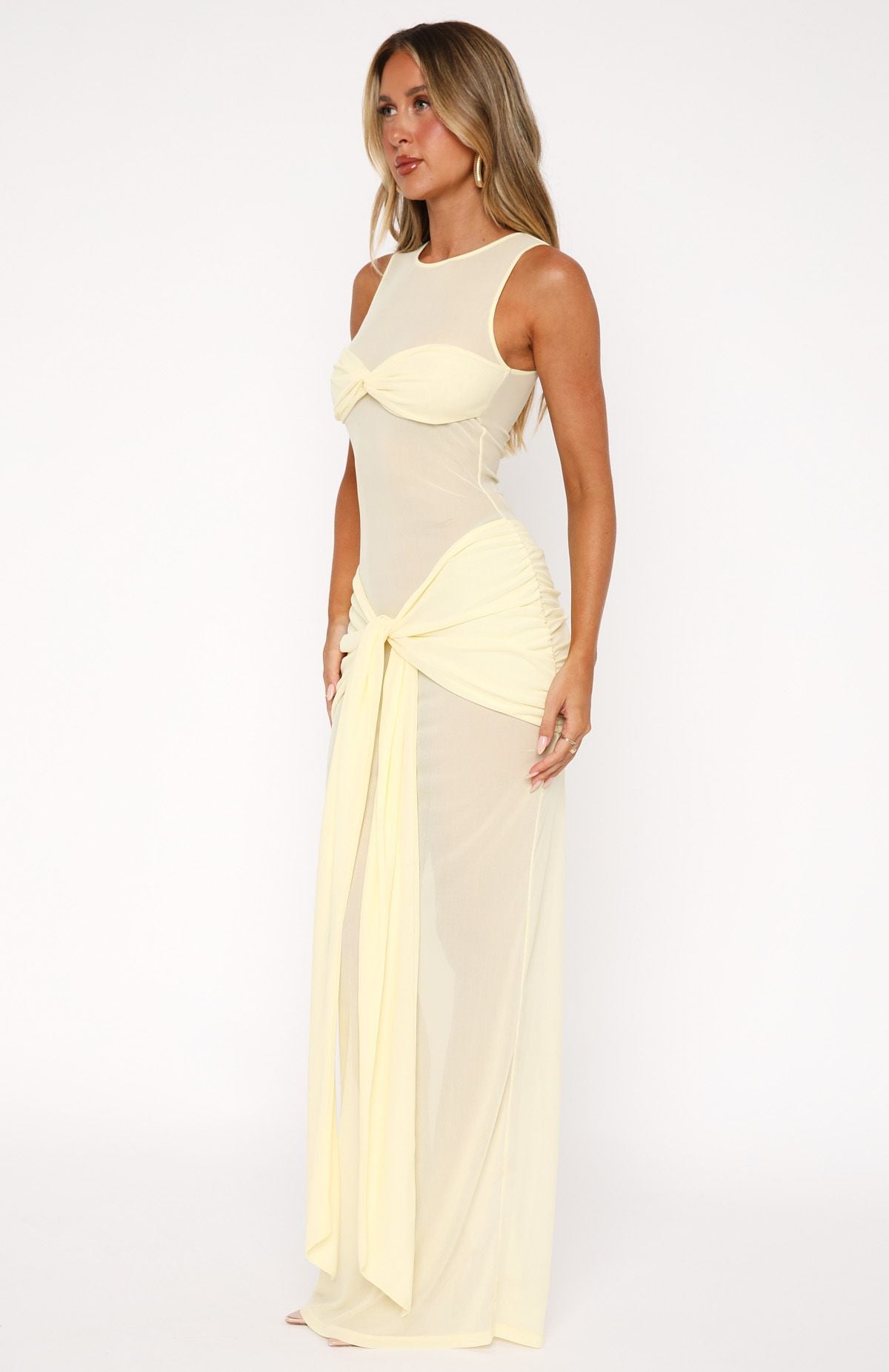 Honeymoon Heart Maxi Dress Lemon