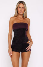Loud Luxury Strapless Bustier Wine