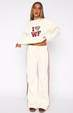 11th Street Out & About Wide Leg Sweatpants Cake Batter