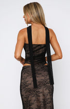 Forever After Strapless Lace Bustier Black