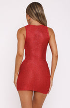 Inside Your Love Sequin Knit Mini Dress Red